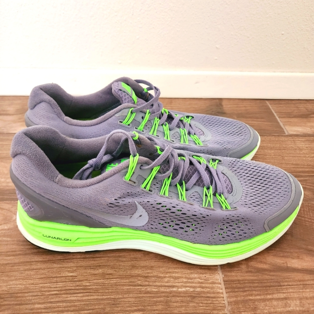 Nike Lunarglide 4 Men’s Size 11.5 Grey-Electric Green